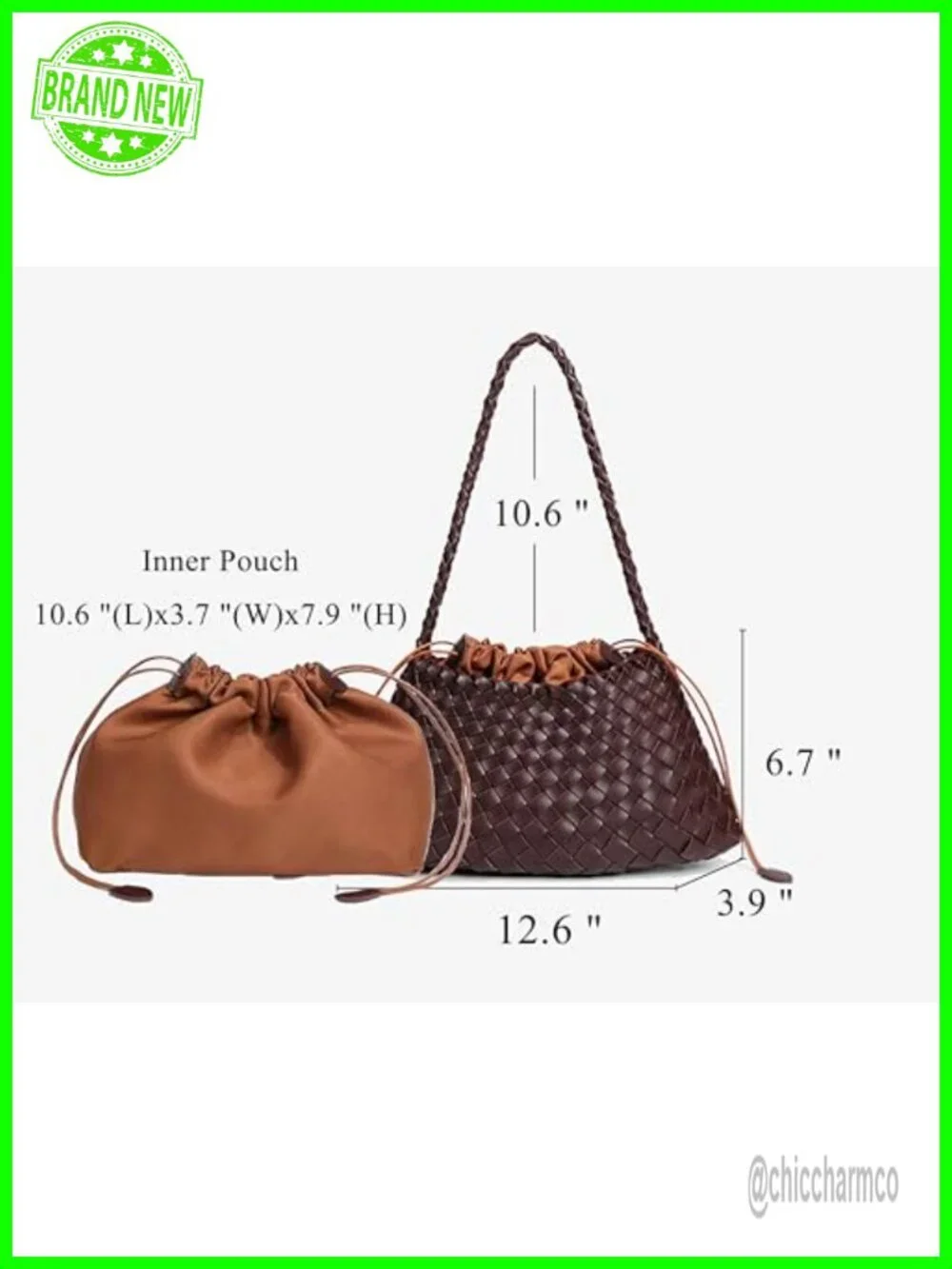 Suede Woven Hobo Tote Bag Vintage Shoulder Purse Clutch